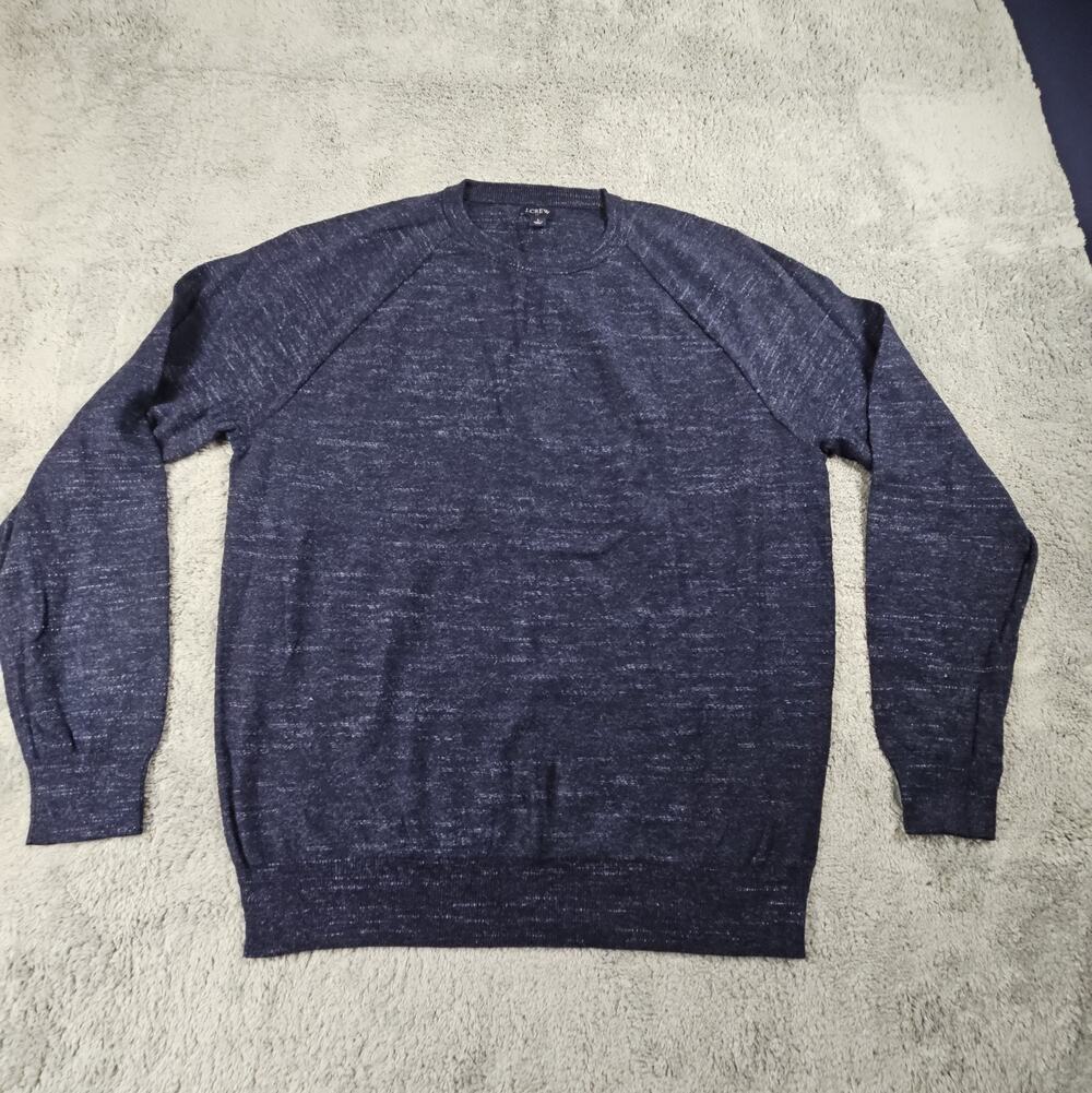Mens XL Blue Thermal Long Sleeve Crew Neck 100% Cotton Layer Shirt by J. Crew
